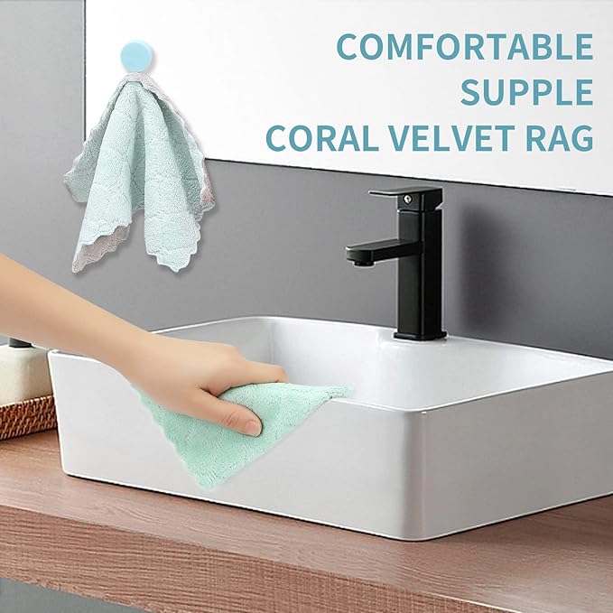 GADIEDIE 10 Pack Kitchen Dish Cloths Dish Towels,Super Absorbent Coral Fleece Cloth,Premium Dishcloths,Nonstick Oil Washable Fast Drying Dish Rags,Reusable Cloth forTable Chair Dish Glass