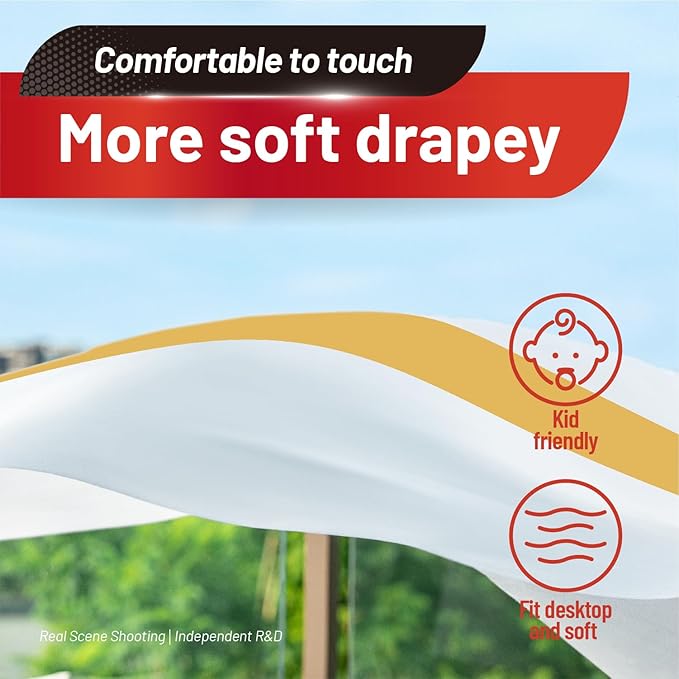 Plastic Table Cloth, 310 Ft X 54 In Disposable Tablecloth White Gold Tablecloth PEVA Premium Plastic Table Cloth Disposable with Any Cut Sliding Cutters for Picnics, Parties, Birthdays, Weddings