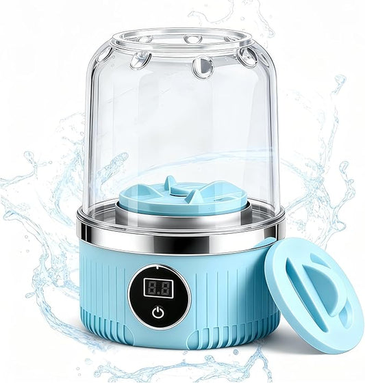 Portable Mini Washing Machine - 2025 Upgraded Washer for Underwear, Bra, Socks - Rechargeable Cordless Laundry Cup - Compact Travel Washers