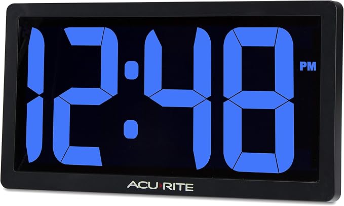 AcuRite Digital Clock with Auto Dimming Brightness, 10-Inch / Blue