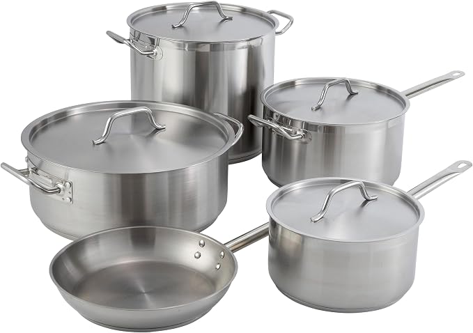 Winware - Stainless Steel 25 Quart Brasier with Cover | Made from extra-heavyweight 6mm thick 3003 aluminum, Great for Braising, Simmering, Batch Cooking and Restaurant Kitchens