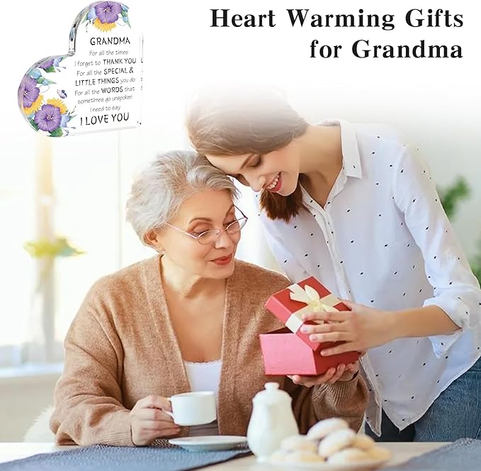 Mother's Day Gifts for Grandma, Grandma Birthday Gifts Mothers Day Gift Ideas, Presents for Grandma, Thanksgiving Christmas Gifts for Grandma Granny Nana Acrylic Desk Decor
