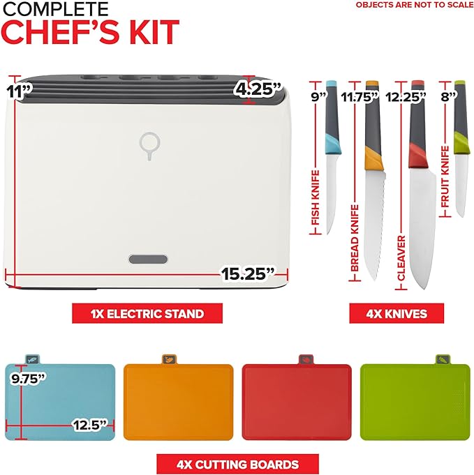 Modern Innovations Smart Cutting Boards and Knife Set, Self Cleaning Cutting Board & Knives Holder, Color Coded Cutting Board Set With Knives, All-In-One Cleaning Knife and Cutting Board Set 3 Pack