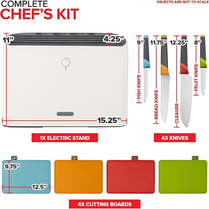 Modern Innovations Smart Cutting Boards and Knife Set, Self Cleaning Cutting Board & Knives Holder, Color Coded Cutting Board Set With Knives, All-In-One Cleaning Knife and Cutting Board Set