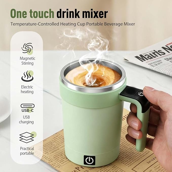 Electric Coffee Mug Cup Self Stirring Coffee Tumbler Travel Coffee Mug Warmer Automatic Magnetic Stirring Coffee Mug Coffee Travel Mug Stirring Cups Coffee Mug Warmer (Purple)