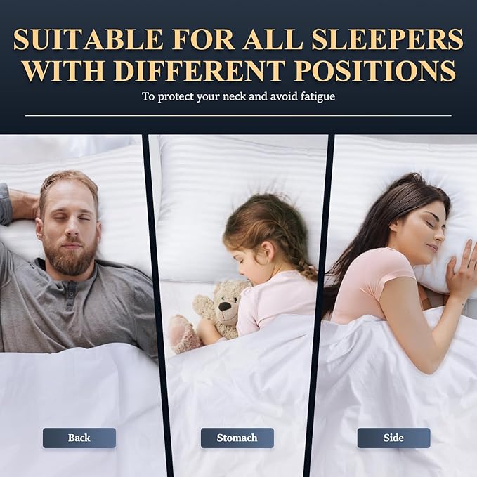 COZSINOOR GP-002 Bed-Pillows, Queen (Pack of 2), White 2 Count