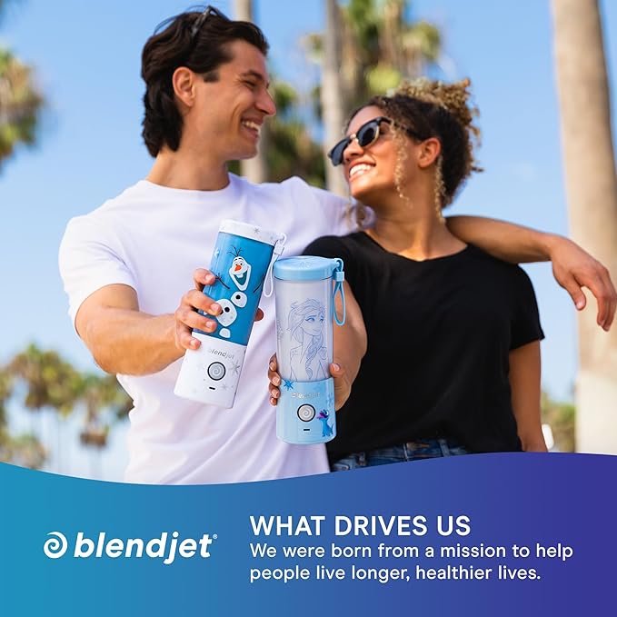 BlendJet 2 Portable Blender for Smoothies & Shakes - 16oz BlendJet Cordless Personal & Small Blender, USB-C Rechargeable & Self Cleaning - (Elsa)