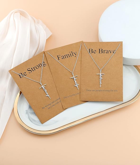 Lcherry Faith Cross Pendant Necklace for Women Religious Christian Jewelry Mother's Day Gifts for Women