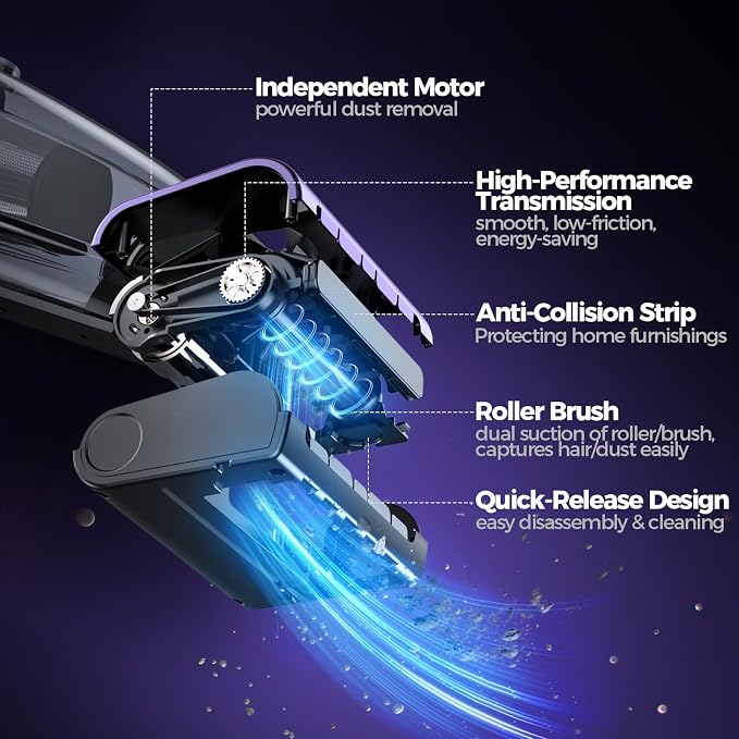 Pet Hair Handheld Vacuum Cordless: 20000PA Rechargeable Car Vacuum Cleaner | High Power Vacuum with Motorized Brush and LED Light, Hand Vacuum Cleaner with Reusable Filter for Car, Home, Office & Pet
