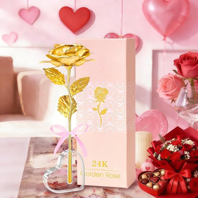 Mothers Day Mom Gifts for Women Grandma, Artificial Forever Birthday Flowers Galaxy Glass Eternal Roses with Heart Shaped Crystal Vase, Mother's Day Anniversary Wedding Rose Gifts for Wife Sister