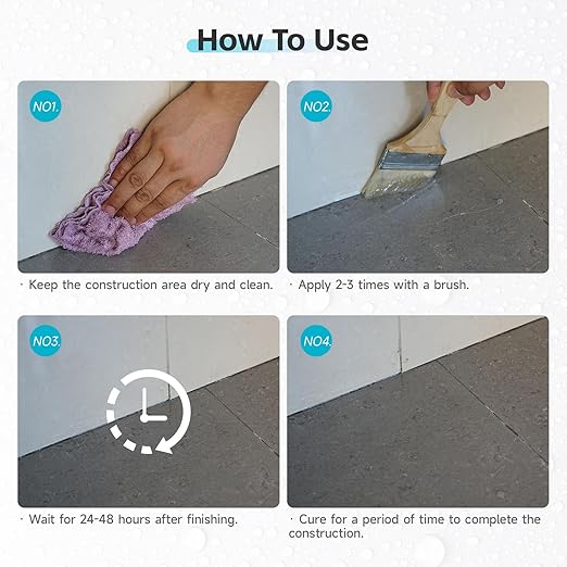 Transparent Waterproof Coating, Indoor & Outdoor Sealant, Invisible Waterproof Agent, Water-Based Clear Sealant for Roofs, Walls, Bathroom, Kitchen, Garden, Invisible Leak Repair Coating (16 floz)