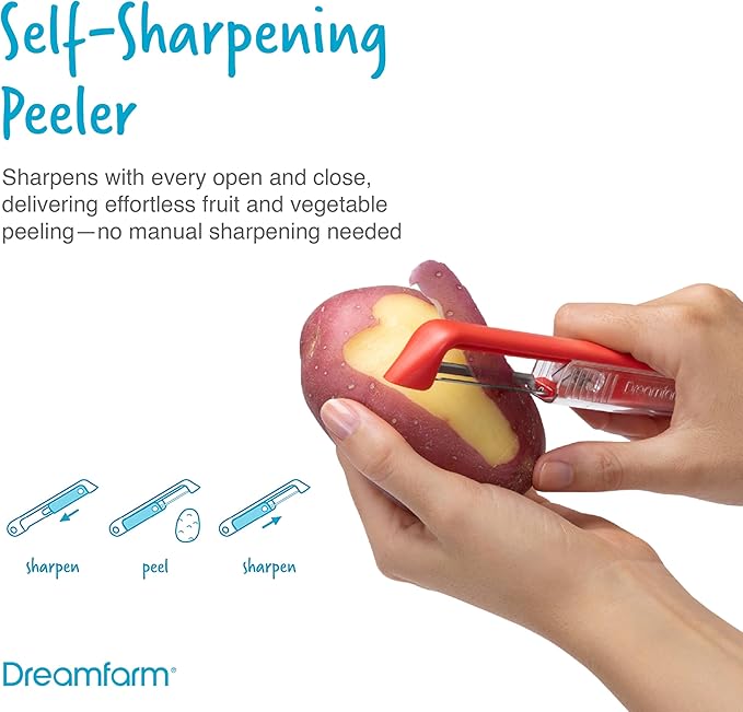 Dreamfarm Fruit Accessories Set – Apple Slicer & Corer, Multifunctional Fruit Pitter, Self‑Sharpening Peeler – Compact, BPA‑Free & Stainless Steel - Dishwasher Safe Kitchen Essential for Daily Use