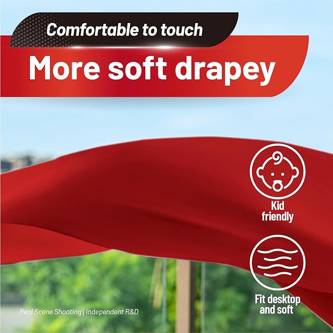 Plastic Table Cloth, 110 Ft X 54 in Disposable Tablecloth Red Tablecloth Premium PEVA Plastic Table Cloth Disposable with Any Cut Sliding Cutters for Picnics, Parties, Birthdays, Festivals