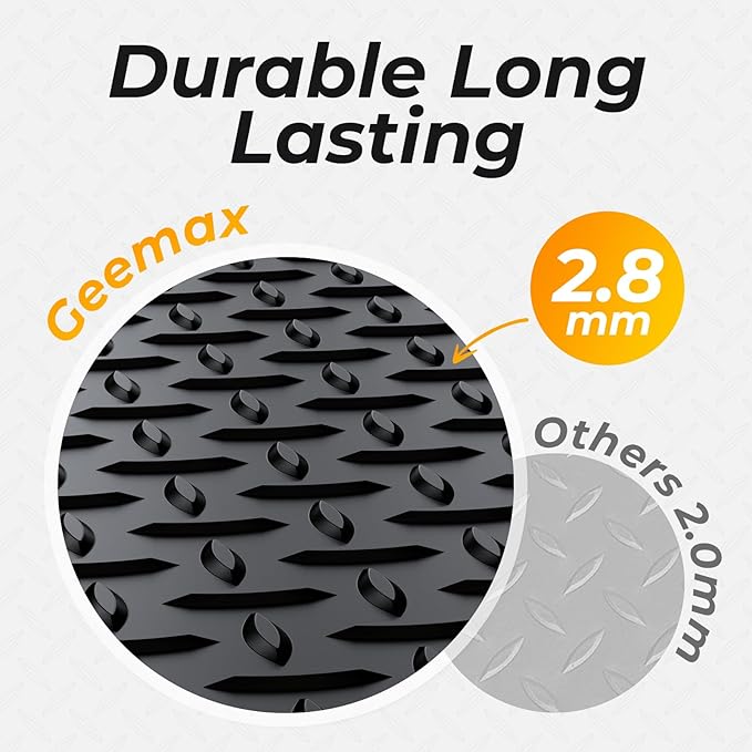 Geemax 7.8 x 22 FT Garage Floor Mat, 2.8mm Thickness Diamond Plate Vinyl Garage Flooring Roll for Under Car, Large Size 172 SQFT for Large SUVs, MPV, Pickup Truck, RV, Black