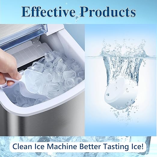 USKICH Ice Machine Cleaner Descaler Tablets-12 Pack Ice Maker Cleaner Compatible with Frigidaire, Opal, GE Profile, Kitchenaid, Nickel Safe Scale Remover for Countertop, Nugget Ice Makers