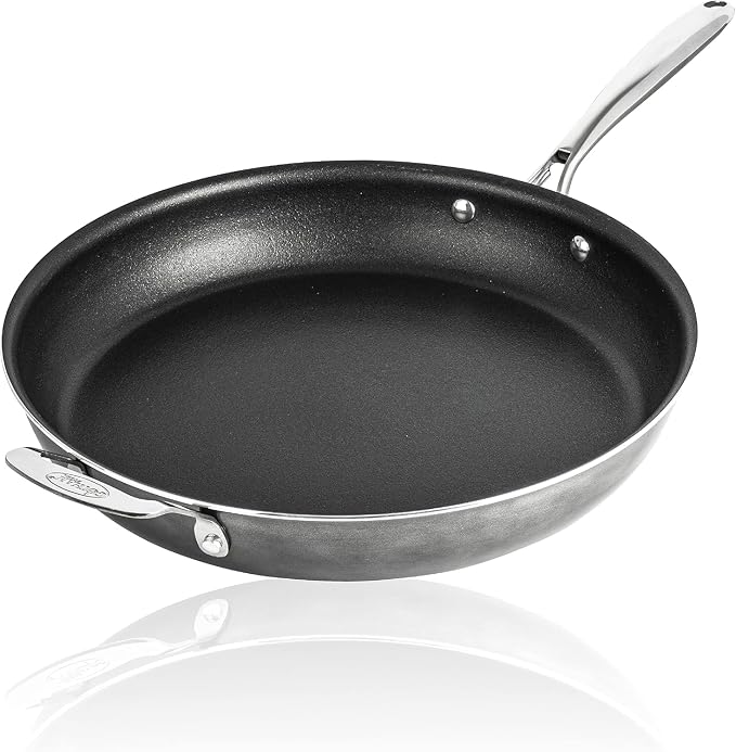 Granitestone 14 Inch Large Non stick Frying Pan for Cooking, Frying Pans Nonstick, Ultra Durable Mineral and Diamond Coating, Family Sized Open Skillet, Oven and Dishwasher Safe, Black