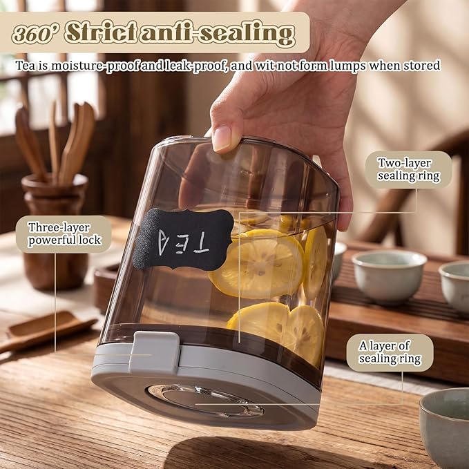 Suclain 2 Pack 44oz Airtight Coffee Canisters Light Blocking Tea Storage Containers with Scoop, Airtight Food Jars for Loose Leaf Tea, Sugar, Formula, Coffee Bean, with Chalk Marker & 8 Stickers