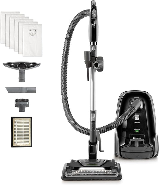 Kenmore BC3006 400 Series Pet Friendly Lightweight Bagged Canister Vacuum Cleaner 2-Motor Design with Hair Eliminator Brushroll, HEPA, LED Headlight，Extended Wand and Auto Cord Rewind, Anthracite