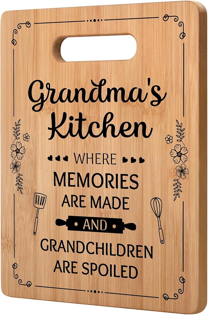 Grandma Gifts, Grandma Mothers Day Gift, Unique Grandma's Cutting Board, Best Christmas Birthday Gifts for Grandmother Nana Granny from Granddaughter Grandson