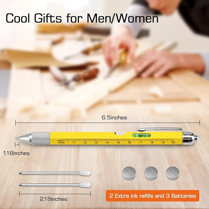 9 in 1 Multitool Pen, Fathers Day Dad Gifts from Daughter Son, Cool Gadgets for Grandpa, Birthday Christmas Fathers Day Tool Gifts for Boyfriend Him