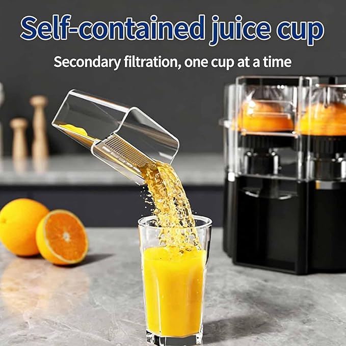 600ml Twin Citrus Juice Maker, Lightweight Double Head Electric Juicer Machine, 18000 RPM 8-Blade & USB Rechargeable, High Yield & Easy To Clean, Fast Juicing for Orange, Lime, Grapefruit