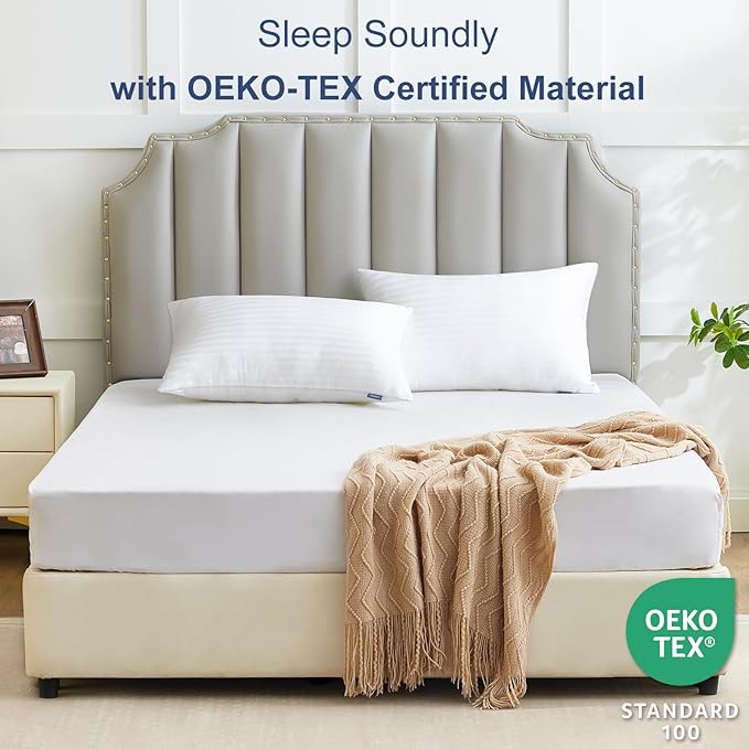 CozyLux Pillows Standard Size Set of 4, Cooling Hotel Quality Bed Pillows with Premium Soft Down Alternative Fill for Side Back and Stomach Sleepers - 4 Pack, Standard, 18x26 Inches
