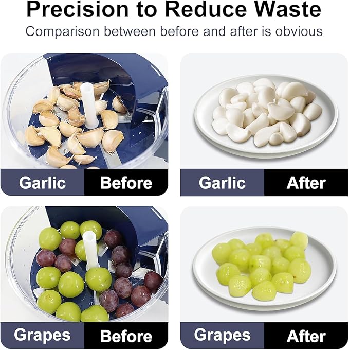 Automatic Garlic &Small Fruit Peeler-Portable Rechargeable Electric Grapes Peeling Machine for Home,Outdoor Picnic,Commercial Kitchen