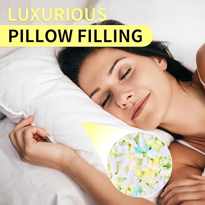 Jecqbor 15lbs Shredded Memory Foam Filling for Bean Bag Chair, Premium Beanbag Stuffing High Density Memory Foam Refill