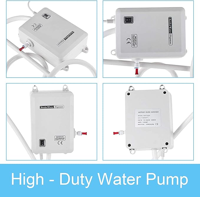 VEVOR Bottled Water Dispenser Pump System, 2x5 Gallon Dispensing System, Automatic Electric Water Dispenser, Double-Pipe Water Jug Pump, Compatible Use with Coffee/Tea Machine, Refrigerator, Ice Maker