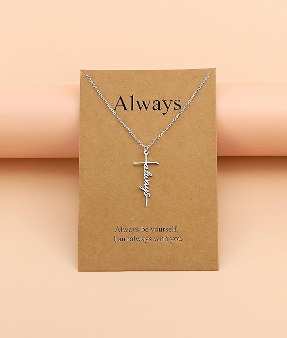 Lcherry Faith Cross Pendant Necklace for Women Religious Christian Jewelry Mother's Day Gifts for Women