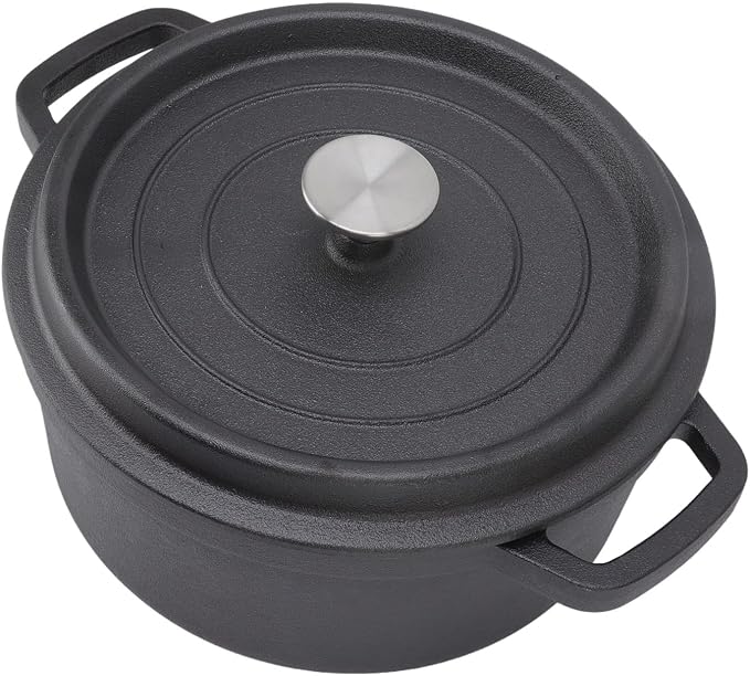 AYNEFY Large Cast Iron Pot 30cm Dual Loop Handle Stew Pot Premium Material Dutch Oven Pot Present for Cooking Enthusiasts, AYNEFYxhue503bg1