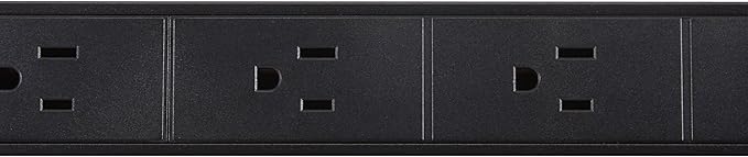 Amazon Basics Surge Protector Power Strip, 9-Outlet, Heavy Duty, Metal, 600 Joules, 6ft Extension Cord, Mountable, Wide Spaced, Black