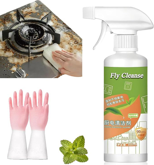 Spray, 2026 New Electrolyzed Ion Kitchen Cleaner Spray, Natural Enzyme Formula Liquid Cleaner for Kitchen Oven Stove Microwave, 300ml (1pc)