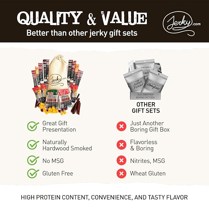 Jerky.com 26pc Meat Sticks Variety Pack | Beef Jerky Gifts for Men | Low Sugar & High Protein | Gluten Free & Keto Meat Sticks | Pork, Turkey, Ham Beef Jerky Sticks & Cheese Sticks | Birthday Gifts for Men