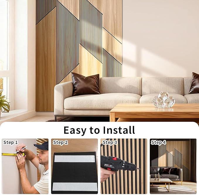 8-Pack Teak Wood Grain 3D Wall Panels with Adhesive, Peel and Stick PVC Wall Tiles for Accent Wall, Covers 48.83 Sq Ft for Luxury Living Room & Bedroom Decor
