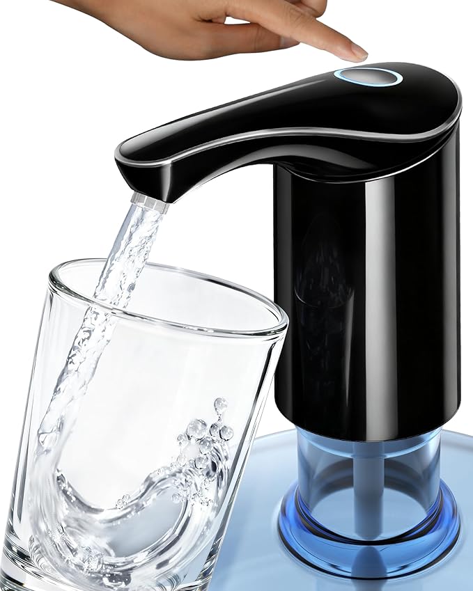 【Highest-Output】 Water Dispenser for 5 Gallon Jug, Electric USB C Water Pump Bottle Whisper-Quiet,Portable Automatic Drinking Jug Pump Rechargeable for Home Office Camping/World Cup Viewing Party