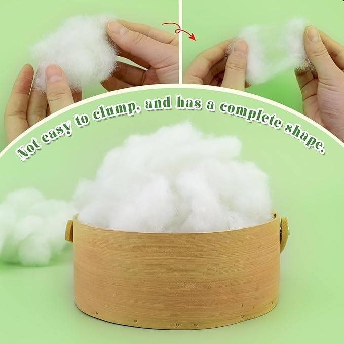 19.4oz Premium Fiberfill Stuffing, (1.8oz-1.21 lb) Polyfill Stuffing for Pillows Crafts, High Resilience Soft Poly Fill Pillow Stuffing for Stuffed Animals, Home DIY Stuffing (550g)
