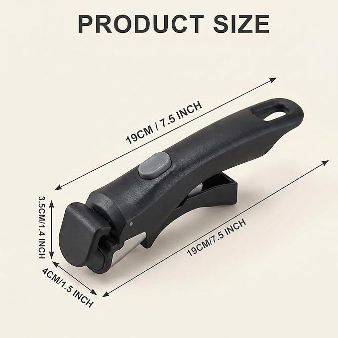 2PCS Removable Pot Handle, Detachable Pan Handle for Pots and Pans, Universal Cookware Replacement Handle, Heat Resistant Anti-Slip Grip, Space Saving Kitchen Accessories (Black)