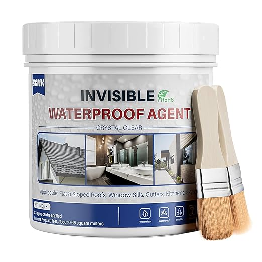 500g Transparent Waterproof Coating, Water Based Clear Liquid Water Proof Sealant Repair Leaks, Invisible Waterproof Agent for Indoor and Outdoor Use