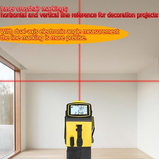 tape measure 4-in-1 laser Digital Measuring Tape & 40m/131ft Laser Distance Meter & with 16ft/5m & Crosshair markings & Dual-axis electronic level,Display On Backlit LCD Screen
