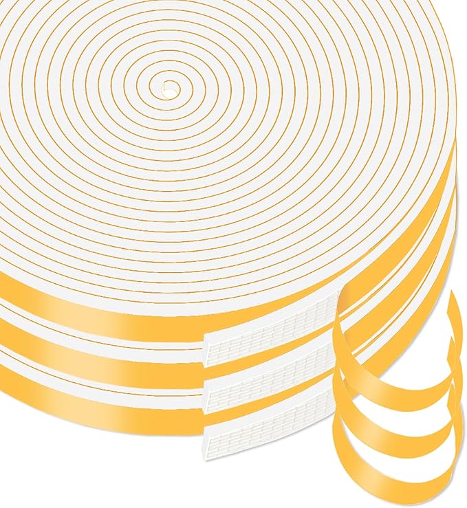 Door Weather Stripping,Weather Stripping,High Density CR Foam for Door,Front Door Frame,Windows(White,3/8 in x 1/8 in x 50Ft)