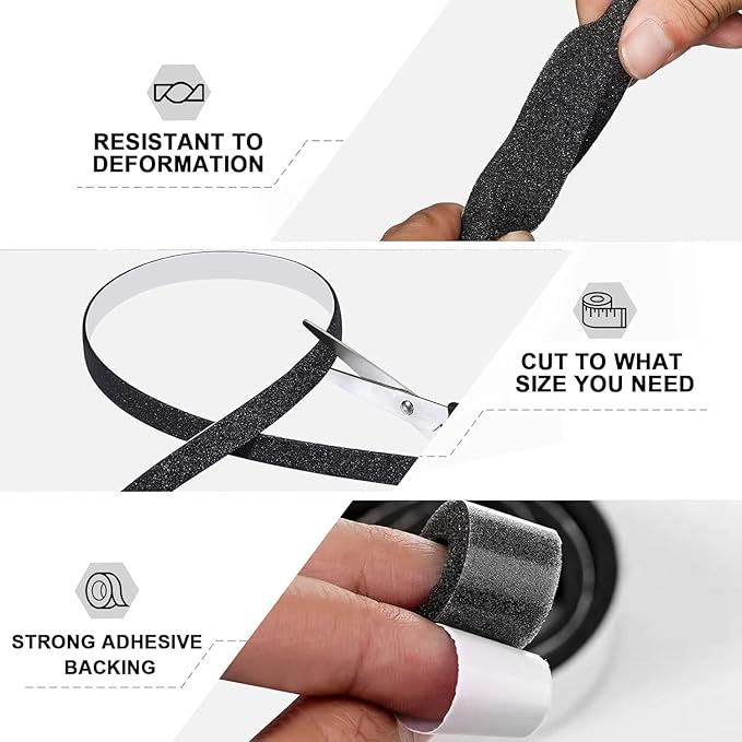 Storystore Weather Stripping Door Seal Strip, 1/2In x 1/2In x 26FT Self Adhesive Foam Tape for Door Window Insulation Soundproofing Weatherstrip, High Density Foam Seal for Doors Windows Furniture