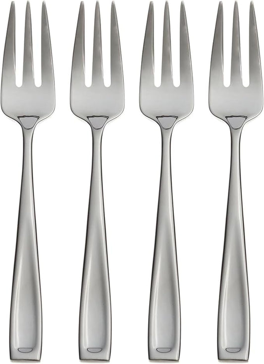 Oneida Silverware Set, Moda Fine Flatware Cocktail Forks, Set Of 4, Service For 4, 18/10 Stainless Steel, Dishwasher Safe, Flatware Utensils, Cutlery, Forks Stainless Steel, Kitchen (Silver, 4 Piece)