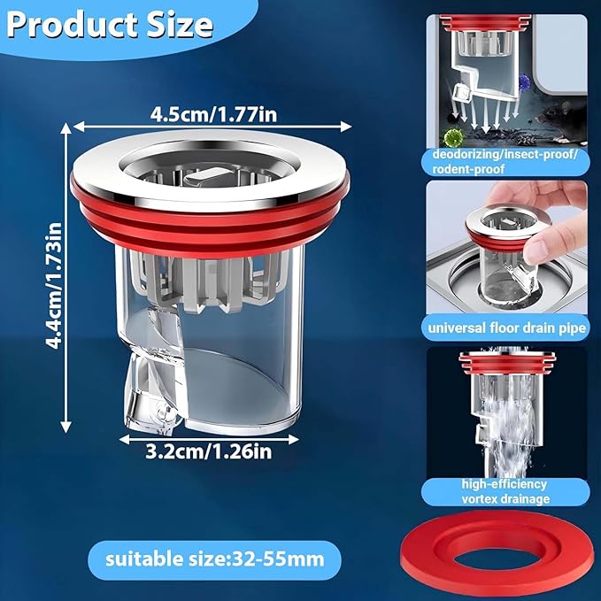 2 PCS Floor Drain Odor Stopper, FRIVASTIC Washer Drain Hose Seal, Sewer Gas Stopper, Drains Backflow Preventer, Washing Machine Drains Hose Seal, Backflow Preventer, Shower Plug