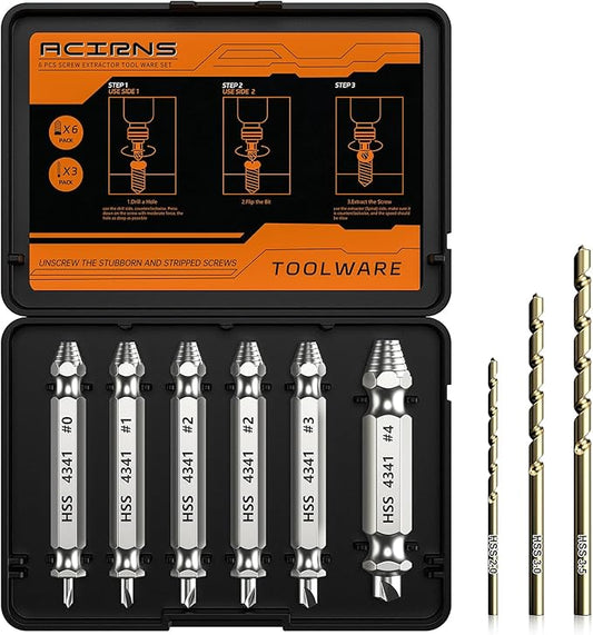 Damaged Screw Extractor Set,Fathers Day Gifts for Dad from Daughter Son,Gifts for Men,Christmas Stocking Stuffers for Men Husband Boyfriend, Cool Stuff Gadgets (white)
