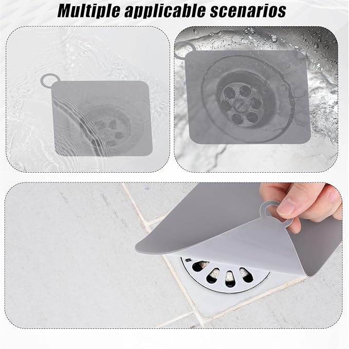 6 PCS Silicone Tub Stopper, Silicone Floor Drain Anti-Odor Mat Floor Drain Cover to Keep Bugs Out Sewer Anti-Odor Mat Deodorizing Drain-Pugs, Sewer Deodorization Floors DrainMat for Bathroom Kitchen