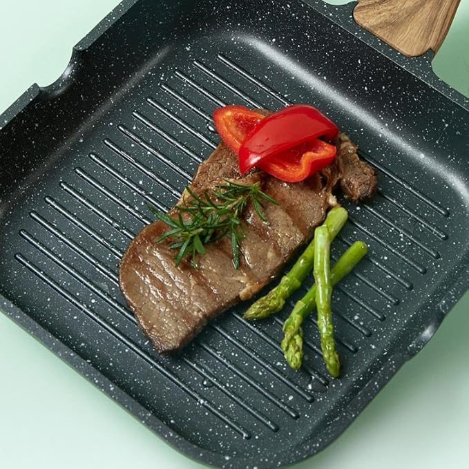 Woks & Stir-Fry Pans 11Inch Nonstick Frying Pan, Granite Induction Pans for Cooking Omelette Non-Stick Cookware Set, Healthy Kitchen Skillet Non Sticking Stone Pot and Pa