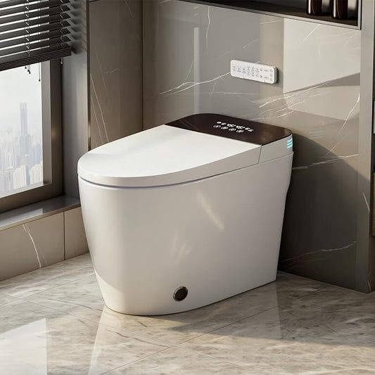 TOTTE Luxury Smart Toilet with Bidet, Hands-Free with Auto Open/Close Lid & Self-Cleaning Bowl | Adaptive Warm Water Wash & Heated Seat, Built-in Aroma, One-Piece Elongated Design