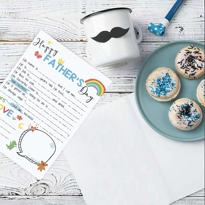 Funny Fathers Day Cards Gift for Dad, Fill in The Blanks on Father's Day Card from Daughter Son Kids, Best Dad Gifts Ideas