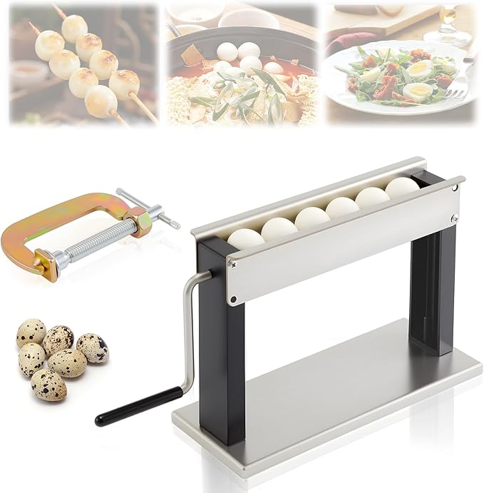 Manual Quail Egg Peeler Sheller, High-efficiency Hard Boiled Quail Egg Peeling Machine, Hand Roll Portable Peeler for Household Kitchen